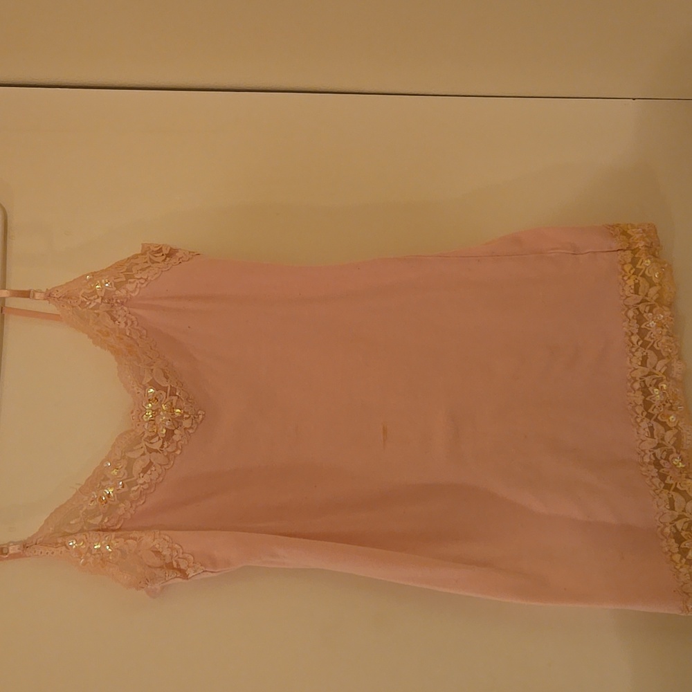 Pink lace tank top